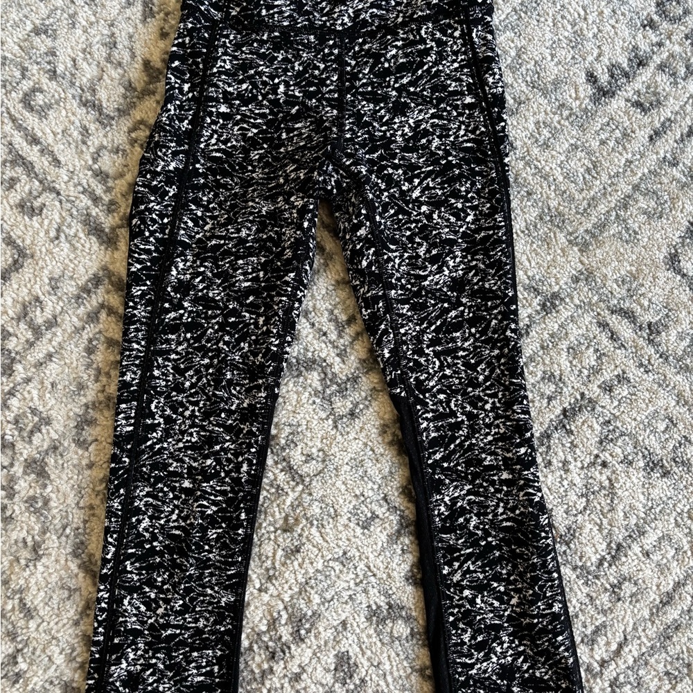 lululemon athletica Black & White Marled Ankle Leggings